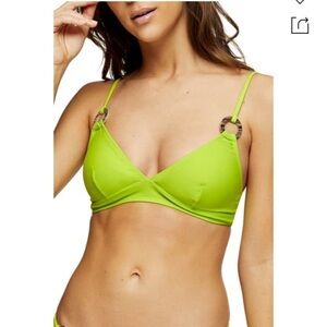 🌴 Topshop lime green triangle bikini top